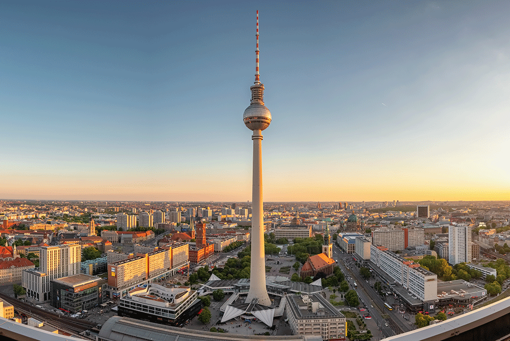 Berlin skyline with the TV Tower at Alexanderplatz